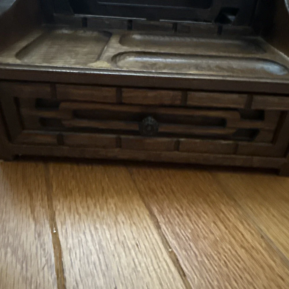 Vtg Pat Yoshikawa Japan Wood Desk Organizer MCM Cottage Divided Drawer